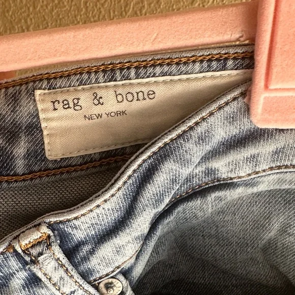 rag & bone Light Blue Straight Leg Jeans - Picture 4 of 7